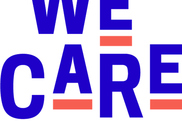 Logo we care at work