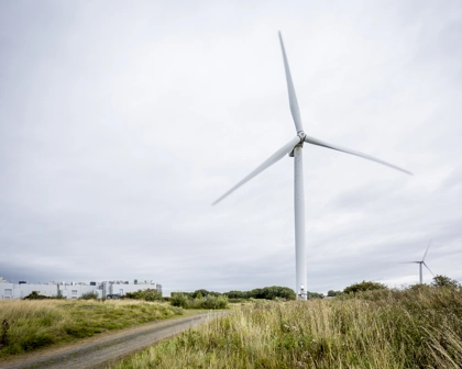 Une éolionne dans un champ